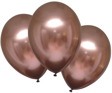 RIETHMULLER - 6 Satijnen roségouden latex ballonnen 28 cm