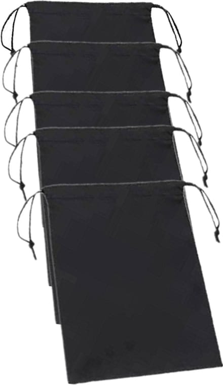 Opbergzakken met trekkoord 5-pack 15×20 cm Zwart