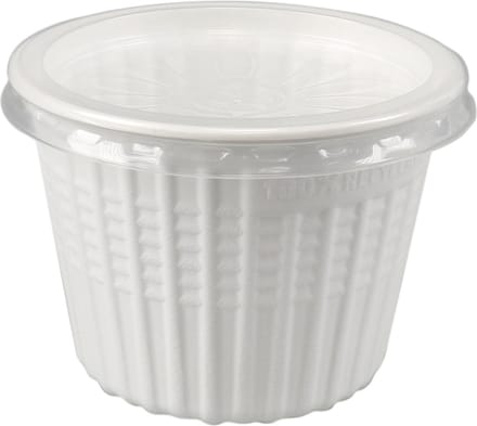 Herbruikbaar Snack- en soepbekers, PP 500 ml Ø 11,5 cm · 8,5 cm wit met deksel (25 stuks)