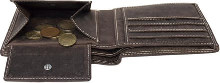Portemonnee Heren • Portefeuille Heren • Billfold • Leer • Buffelleer • Donkerbruin