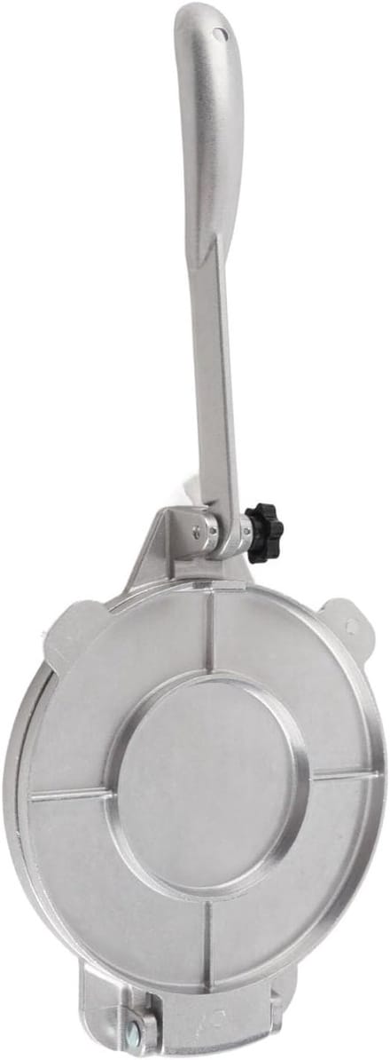 Tortilla Pers - Deegpers Taco Maker - Bakken en Koken - Handmatig en Efficiënt - 16 cm - Zilver
