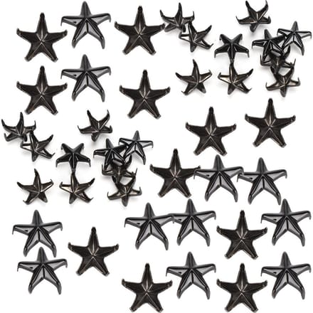 200 stuks Sterklinknagels 5-puntige Ster Klauwnagels DIY Tassen Hoeden Decoratie Accessoires 10MM Zwart black