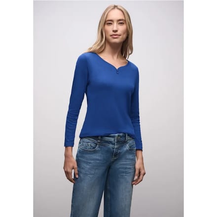 Basic shirt met knoopdetail