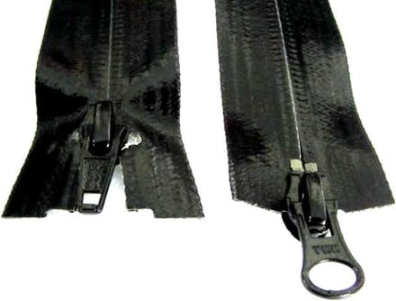 YKK DUBBEL DEELBARE RITS, SPATWATERDICHT, ZWART, 80 CM, PER STUK.