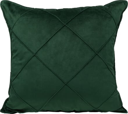 QUVIO Kussensloop met ruit patroon - 50 x 50 cm - Fluweel - Donker Groen