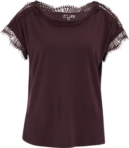 WE Fashion Dames jersey T-shirt met kant