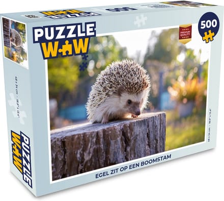 Puzzel Egel zit op een boomstam - Legpuzzel - Puzzel 500 stukjes