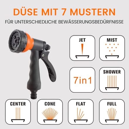 Automatische Tuinslanghaspel 25 m met Multisproeier en Aansluitslang