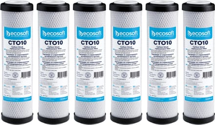 Ecosoft 6 stuks - Aktieve Kool filter - koolfilter - voor 10" filterhuis , carbonfilter - carbon block