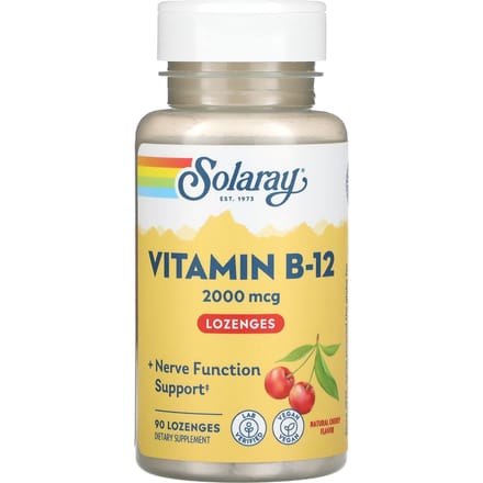 Vitamine B12, Natuurlijke Kersensmaak, Suikervrij, 2000 mcg, 90 Zuigtabletten