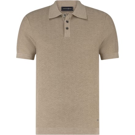 Polo Scotland Blue beige korte mouw kaene knitted