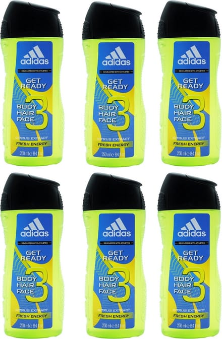 Adidas Douchegel Get Ready - Voordeelverpakking 6 Stuks