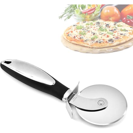 Roulette à pizza en acier inoxydable avec poignée antidérapante A beige