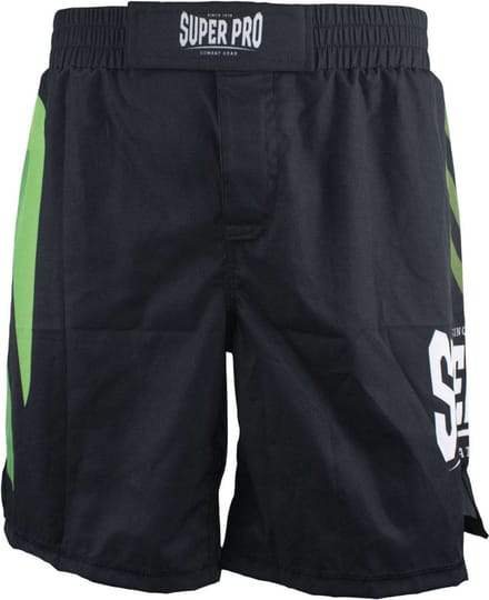 Super Pro Combat Gear MMA Short No Mercy Zwart/Groen/Zilver Extra Large