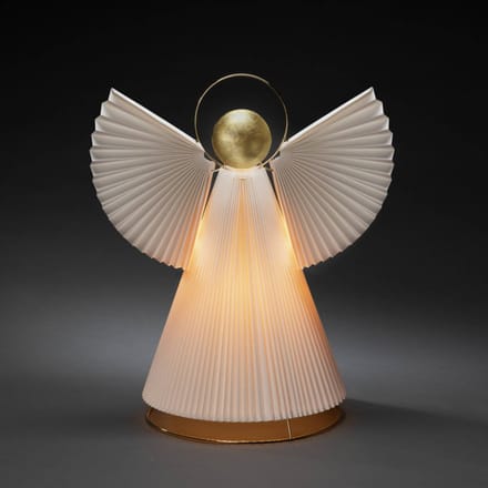 Konstsmide Christmas Sfeerlamp engel van papier E14 wit/messing 54cm