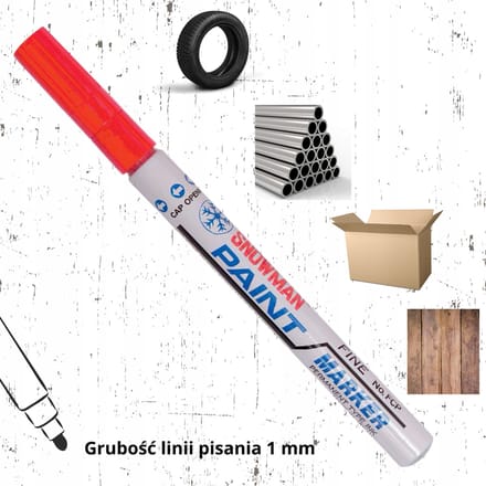 Snowman Oil Base Marker Rood Medium 1-1,5 mm - Universeel