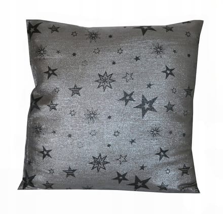 Decoratieve Kussensloop 40x40cm - Zwart met Zilveren Sterren