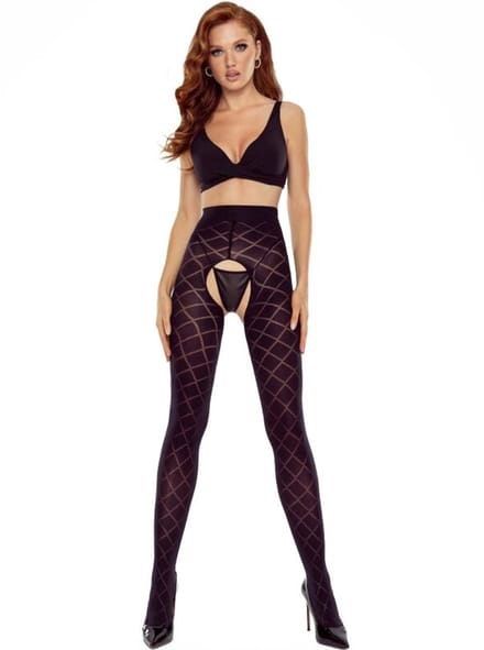 Erotische panty met ruitpatroon MT 3/4