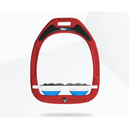 Platte Ultra Grip stijgbeugels Rood/Wit/Blauw Flex-On Green Composite