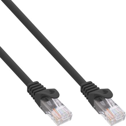 InLine® Patchkabel, U/UTP, Cat.5e, zwart, 0,5m