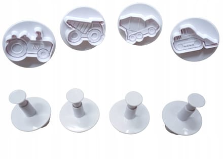 Bouwvoertuig Koekjesvormpjes - 4 Stuks