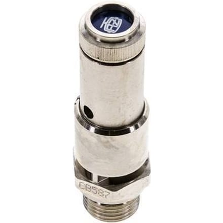 G 1/2'' vernikkeldMessing Vooringesteld Overdrukventiel 2 Bar DN 10 - SFL-BN-10-2-012