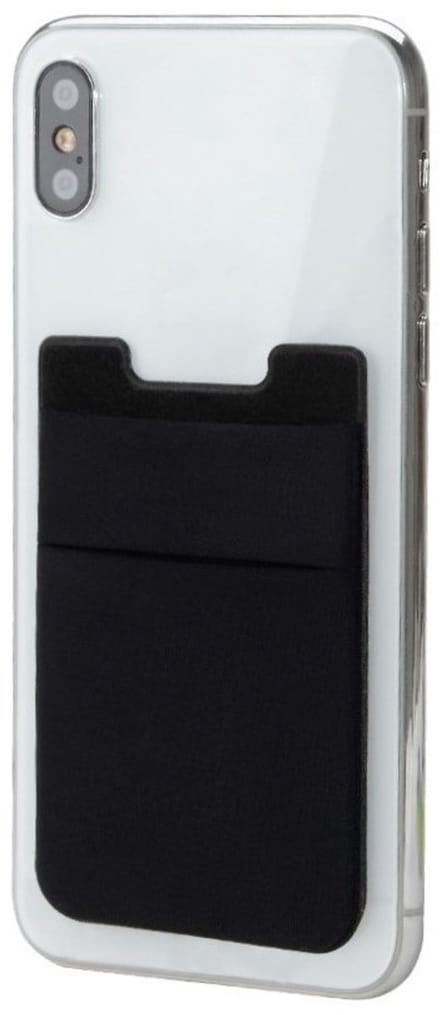 Zelfklevende kaarthouder voor mobiele telefoons - Lycra zwart