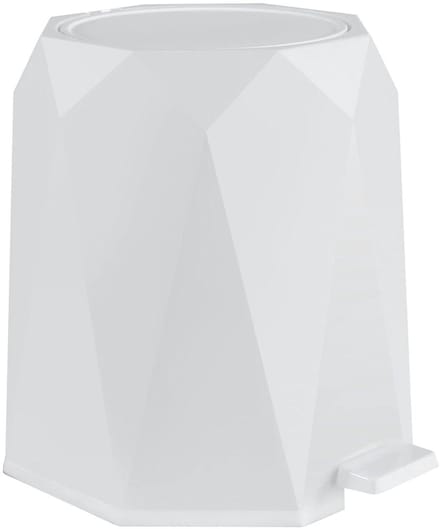 Afvalemmer Pedaal - Prullenbak Keuken - Afval Scheiden - Diamant Design - 5 Liter - Wit