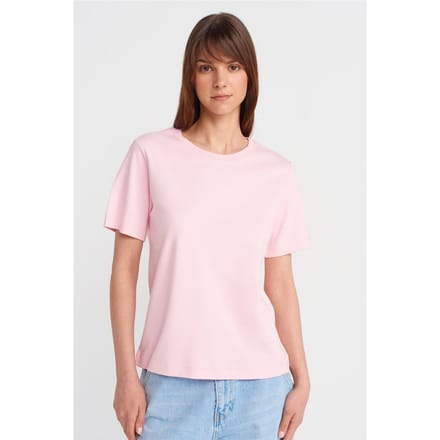 Dames Katoenen Crew Neck T-Shirt