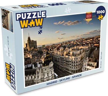 Puzzel Madrid - Skyline - Spanje - Legpuzzel - Puzzel 1000 stukjes volwassenen