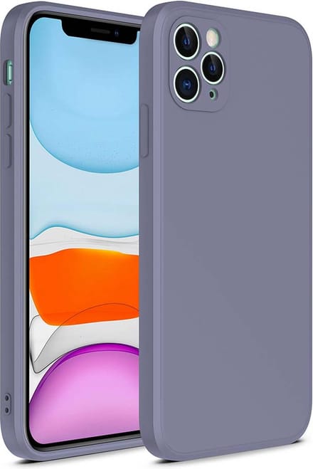 Smartphonica iPhone 11 Pro Max siliconen hoesje met zachte binnenkant - Paars Grijs geschikt voor iPhone 11 Pro Max