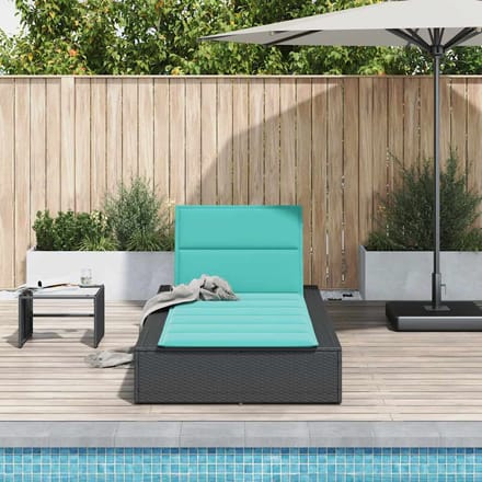 vidaXL - Ligbed - met - zwevend - kussen - poly - rattan - zwart