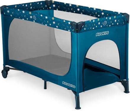Inklapbaar Reisbed Baby + Matras (125x65cm) Donkerblauw Sterren