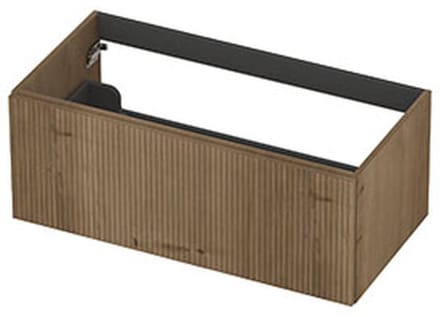 INK - Onderkast 1L Fineer Gefreesd Tbv Greep - 900x450x400 Mm - Ash Grey