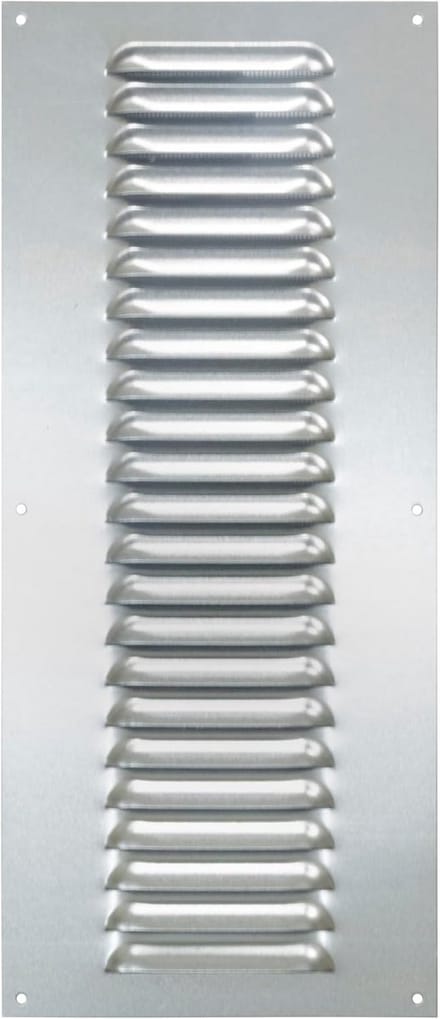 Ventilatierooster verzinkt metaal met insectenwerend net 10x20 cm