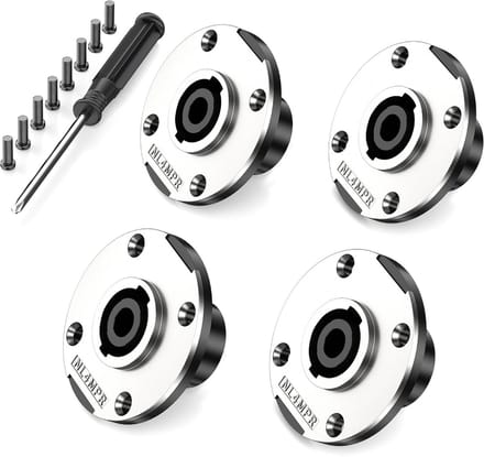 4-Pack 4-Polige Speakon Luidspreker Paneelconnector, Twist Lock Montagebus voor Audio Kabels