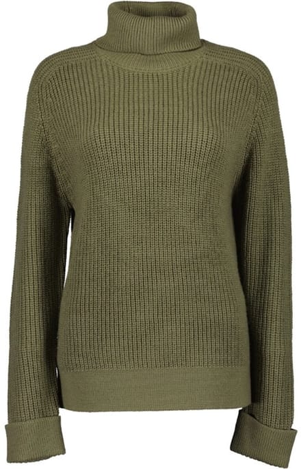 Blue Seven - Trui 248091 groen gebreid met col - maat 42
