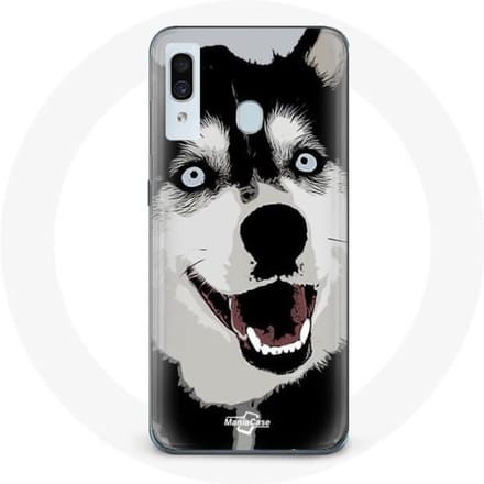 Coque pour Samsung Galaxy A30 Husky de Sibérie Yeux Bleus