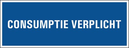 Consumptie verplicht sticker 280 x 105 mm
