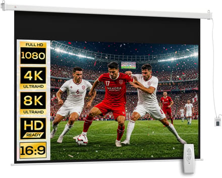 Homcom Projection Screen-Kunststof, Metaal-247L x 7,5B x 168H cm-Wit