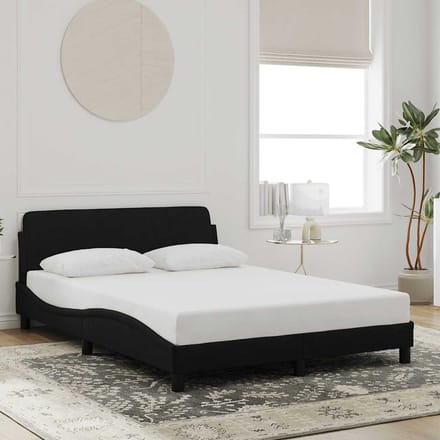 vidaXL - Bedframe - "Dover" - 140x190 - cm - fluweel - zwart