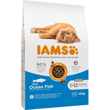 Iams Kitten & Junior Zeevis - Kattenvoer - 10 kg 1 - 12 Maanden
