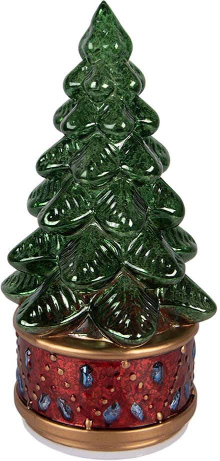 Clayre & Eef Kerstdecoratie met LED-verlichting Kerstboom Ø 12x27 cm Groen Kunststof