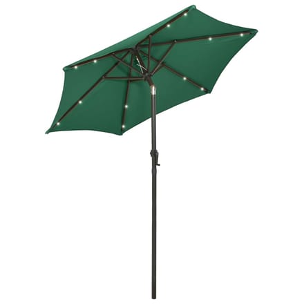 vidaXL - Parasol - met - LED-verlichting - 200x211 - cm - aluminium - groen