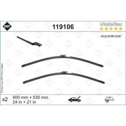 Wisserblad SWF AquaBlade 119106, 600/530mm, Voor, 2 Stuk