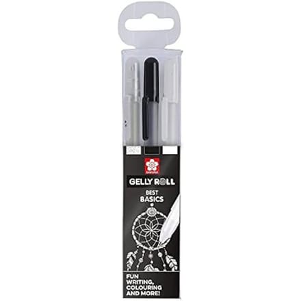 Stylos Gelly Roll - SAKURA - Lot de 3 - Encre gel - Couleurs assorties - Pointe fine