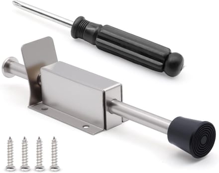 Deurstopper Voetbediening Roestvrij Staal Rubberen Buffer Schroeven - Metalen Deurstopper Binnen Buiten Balkondeur