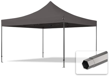 4x4 m Easy Up partytent Vouwpaviljoen, PREMIUM staal 40mm, donkergrijs