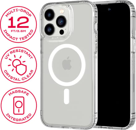 Tech21 Evo Clear - iPhone 14 Pro Max telefoonhoesje - Schokbestendig - MagSafe - 3,6 meter valbestendig