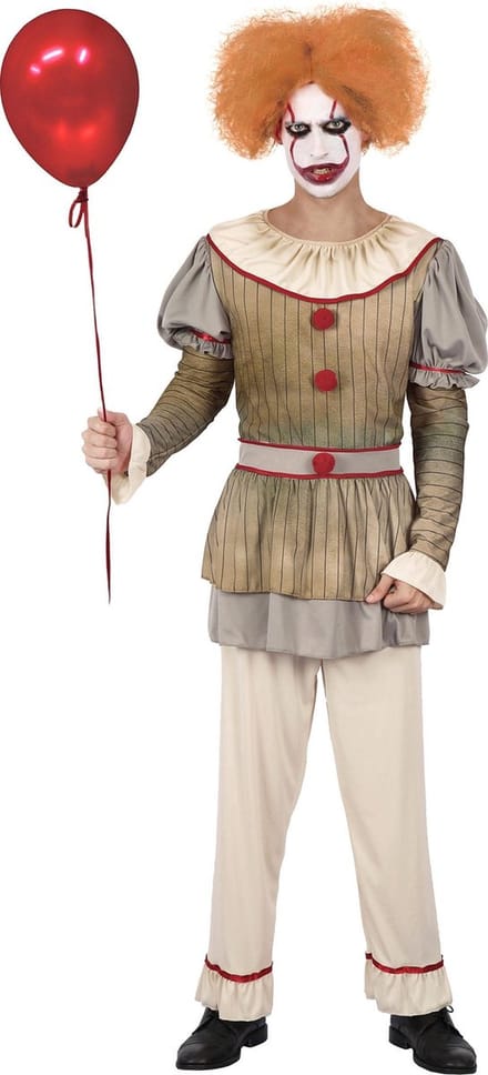 Vegaoo - Psycho horror clown kostuum voor mannen